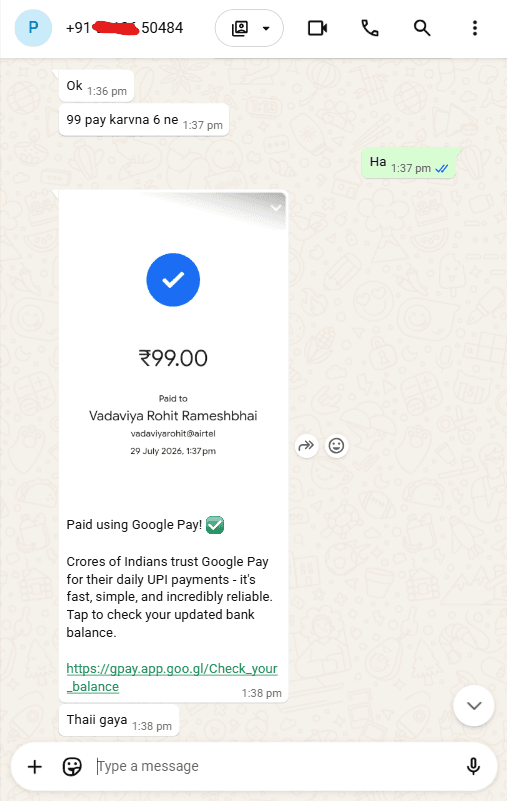 ખરીદનાર ઉમેદવારનો WhatsApp પ્રતિભાવ 3